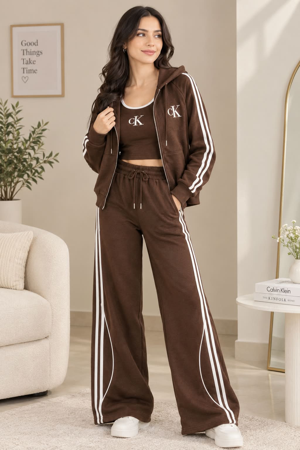 Three-Piece Hooded Tracksuit Set