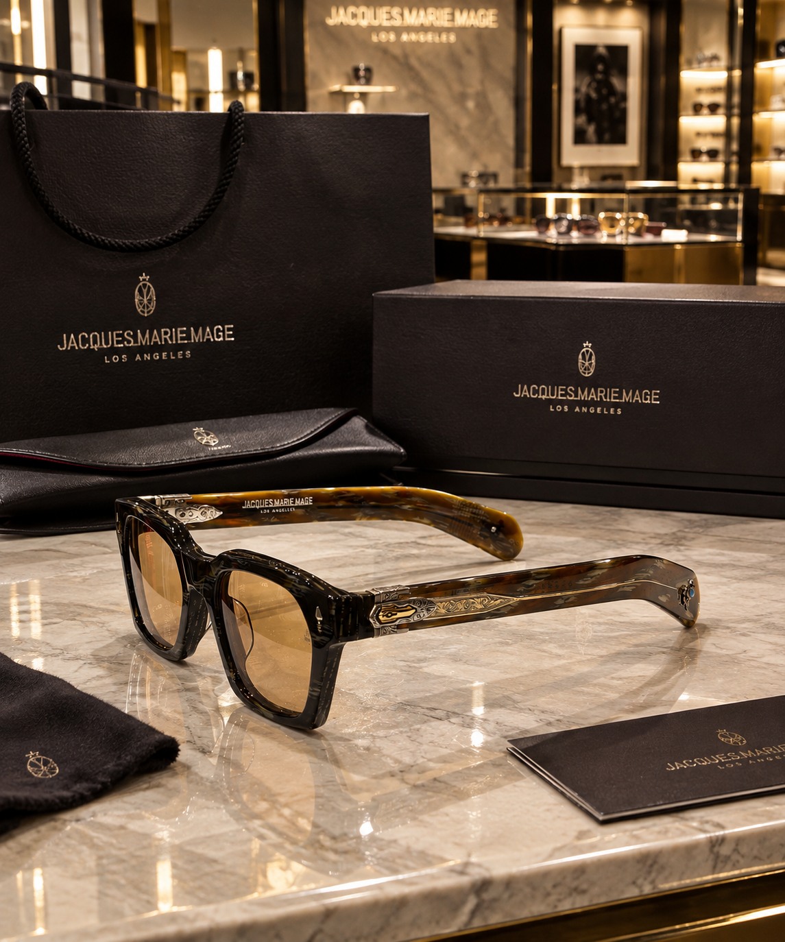 Sculpted Heavyweight Square Sunglasses with Custom Hardware