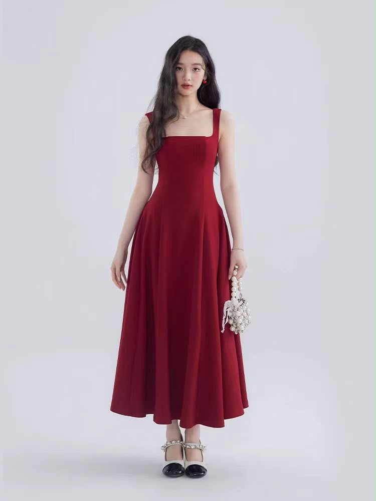 Luxe Solid Flare Maxi Dress (Women)