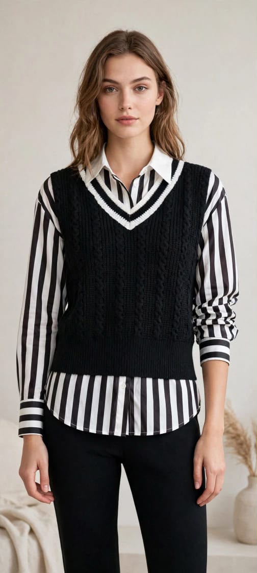 IMPORT-EDITION STRIPED SWEATER SHIRT