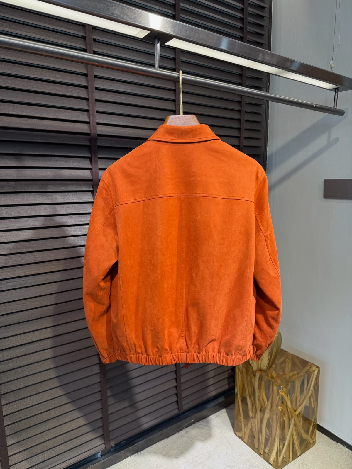 Men's Premium Suede Leather Full-Zip Jacket with Chest Pocket – Available in Black, Rust Orange & Taupe Brown