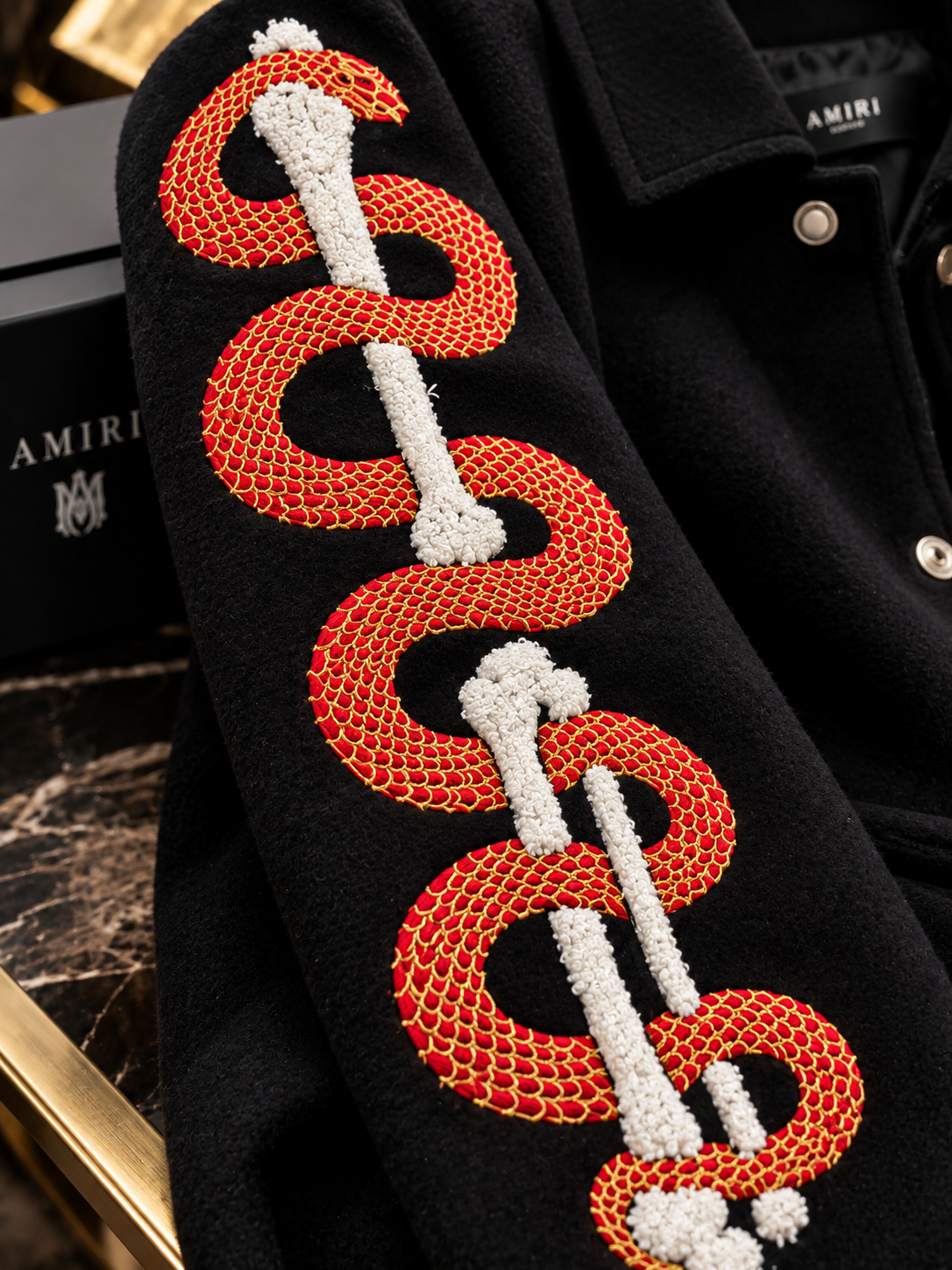 Snake & Bone Embroidered Wool Varsity Jacket