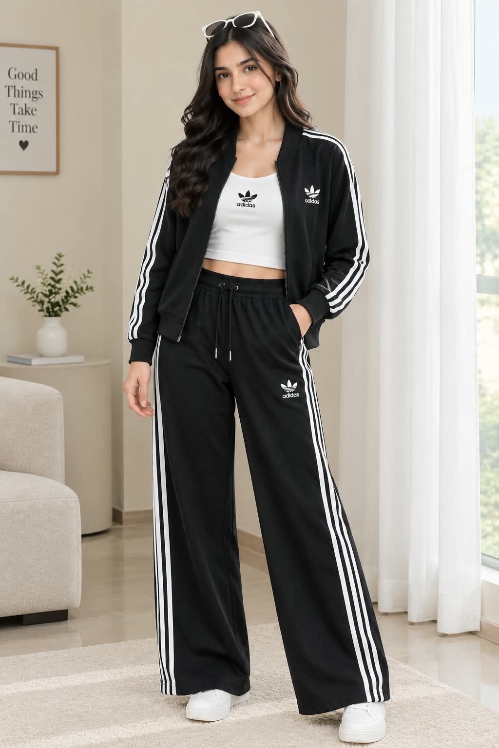 Three-Piece Striped Tracksuit Set