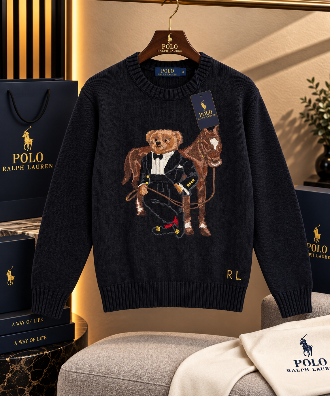 Preppy Heritage Intarsia Knit Graphic Pullove
