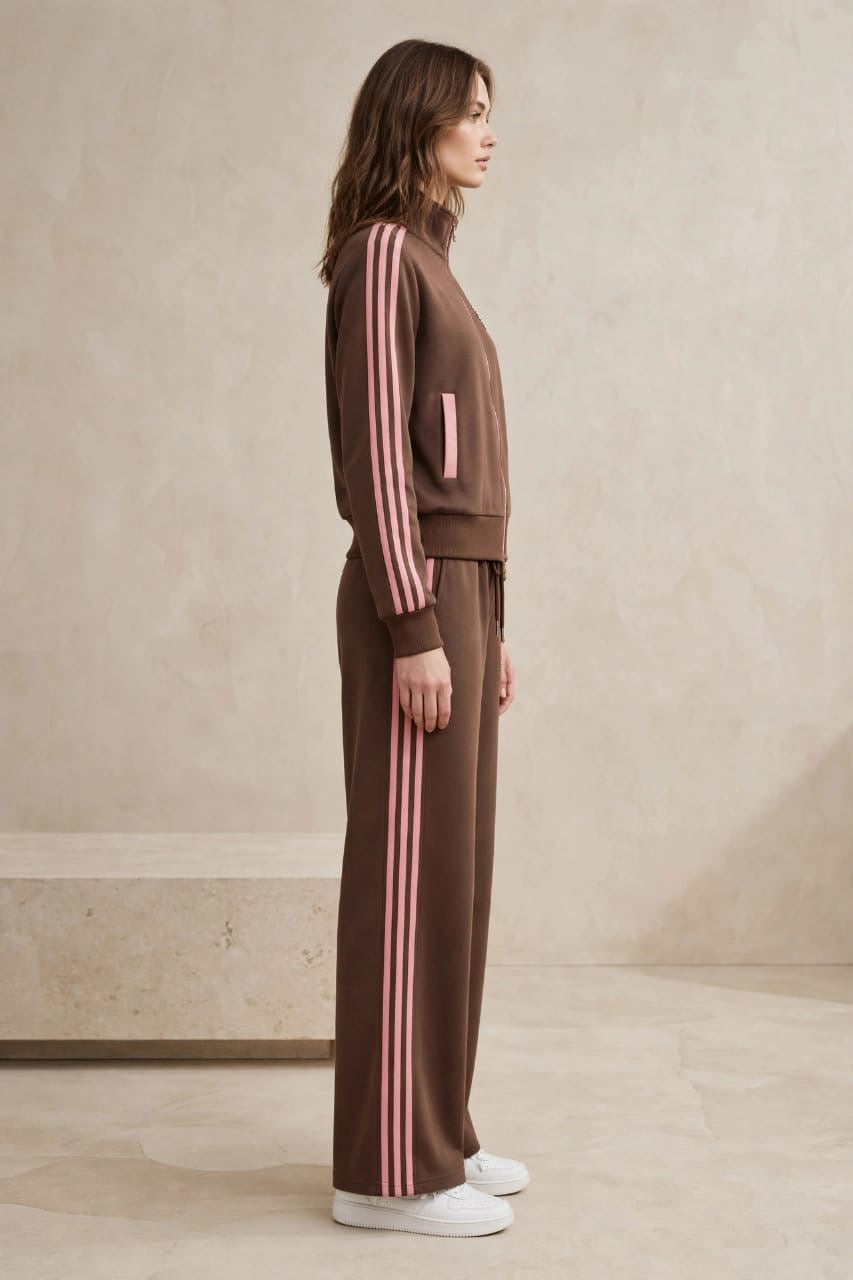 Women's Contrast-Stripe Tracksuit Set