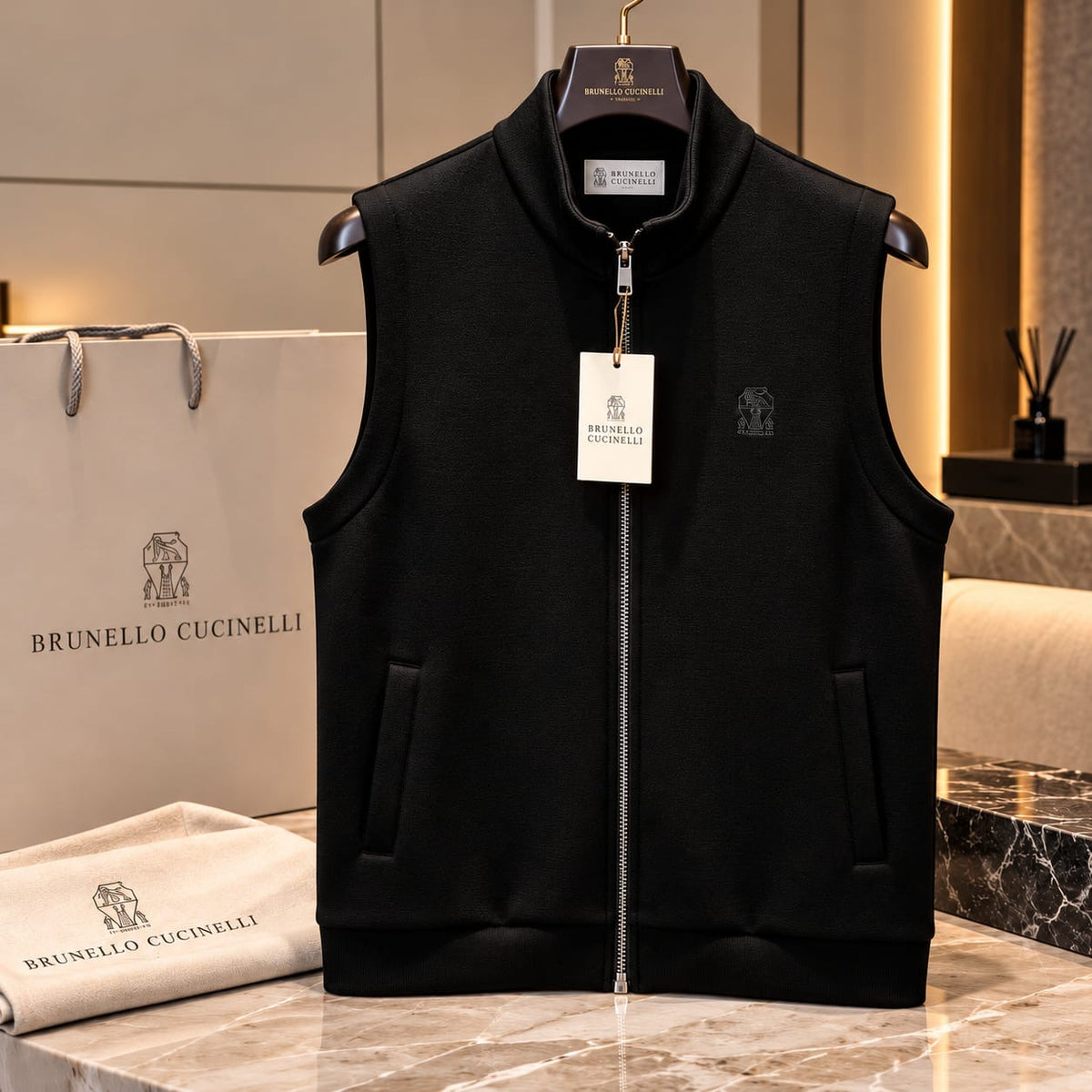 Men's Premium Full-Zip Stand-Collar Sleeveless OG Jackets