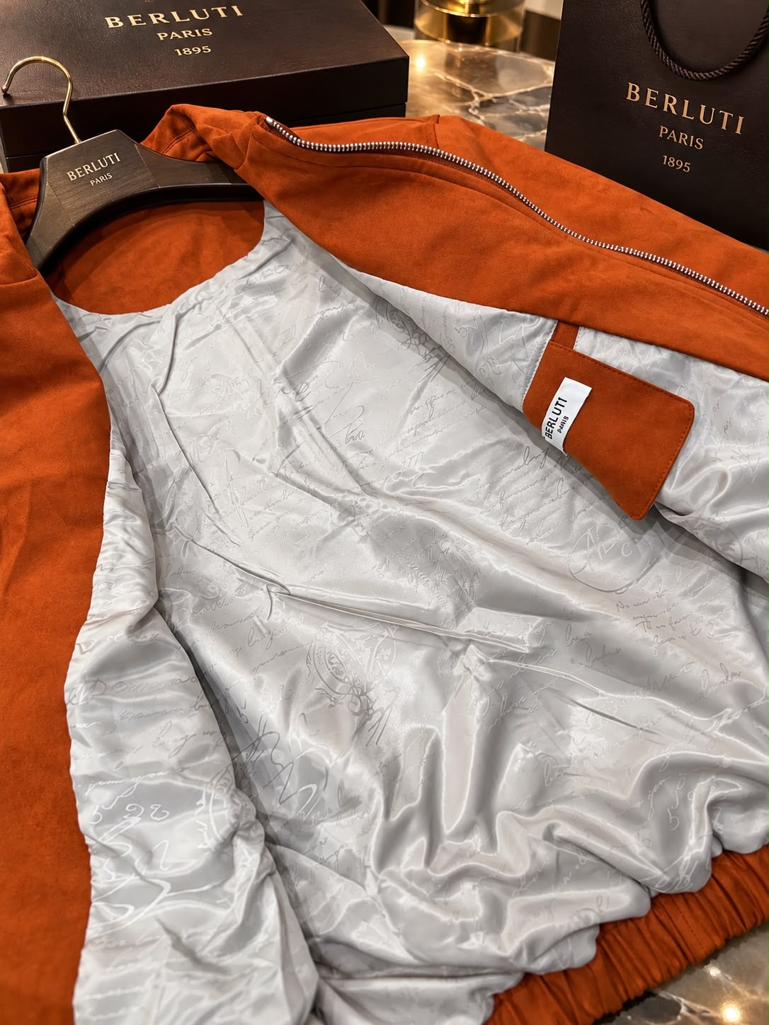 Men's Premium Suede Leather Full-Zip Jacket with Chest Pocket – Available in Black, Rust Orange & Taupe Brown