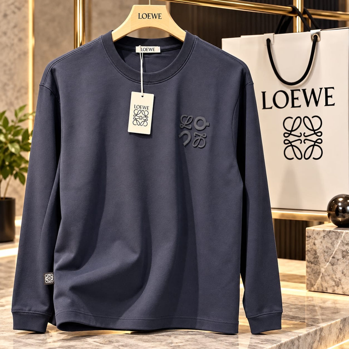 Men's Premium Heavyweight Crewneck Sweatshirt with Raised Chest Emblem