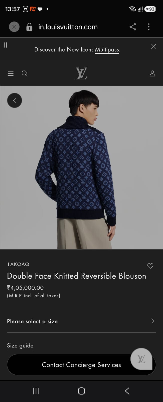 Reversible Monogram Jacquard Zip-Through Knit Jacket
