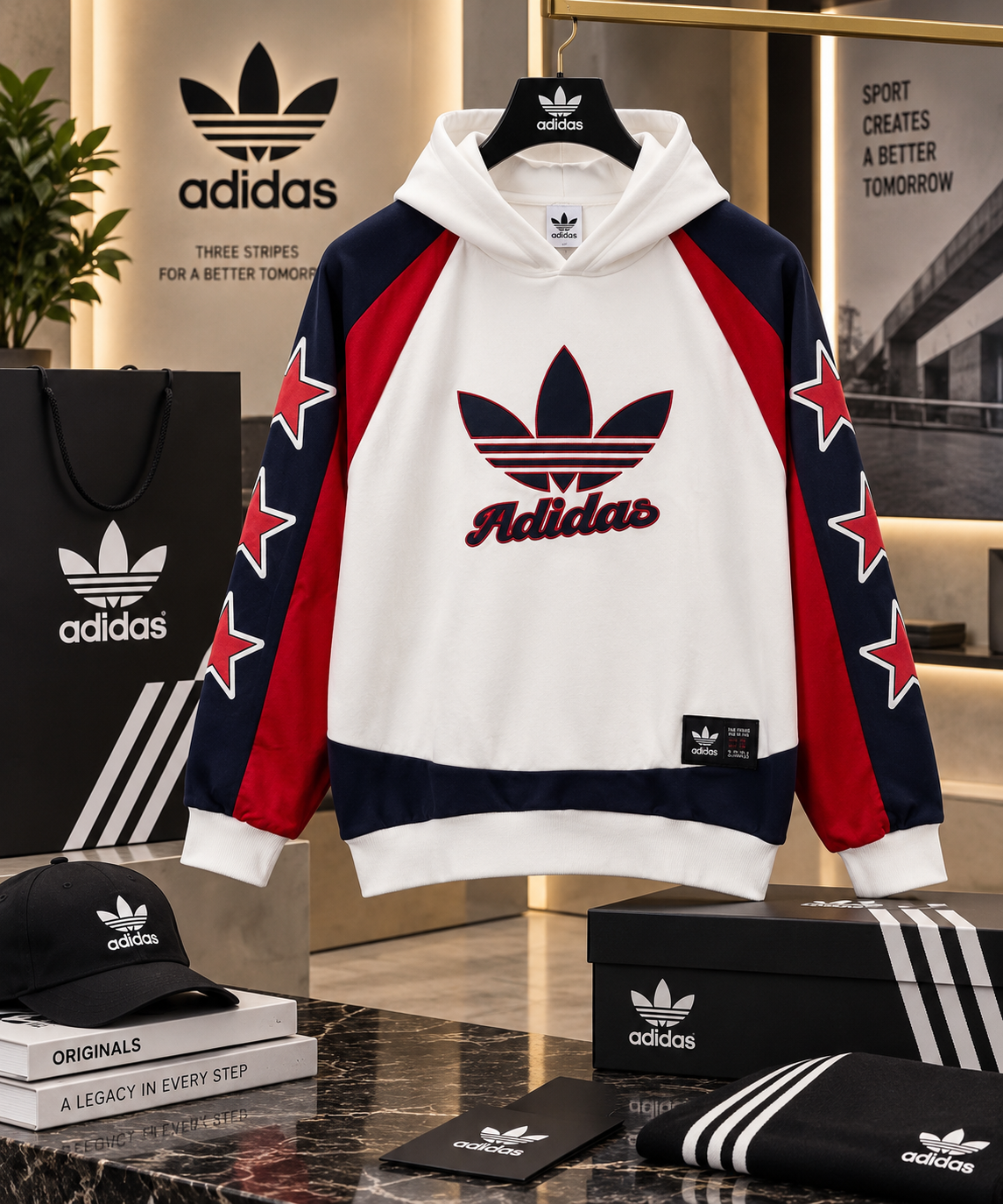 Retro Star Graphic Oversized Hoodie