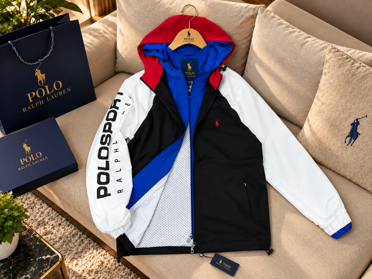 Multi-Layered Colorblock Sport Windbreaker Jacket