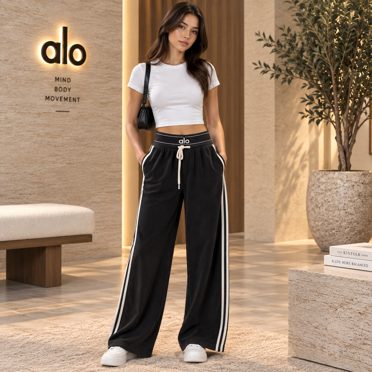 Premium Light Corduroy Wide-Leg Lowers