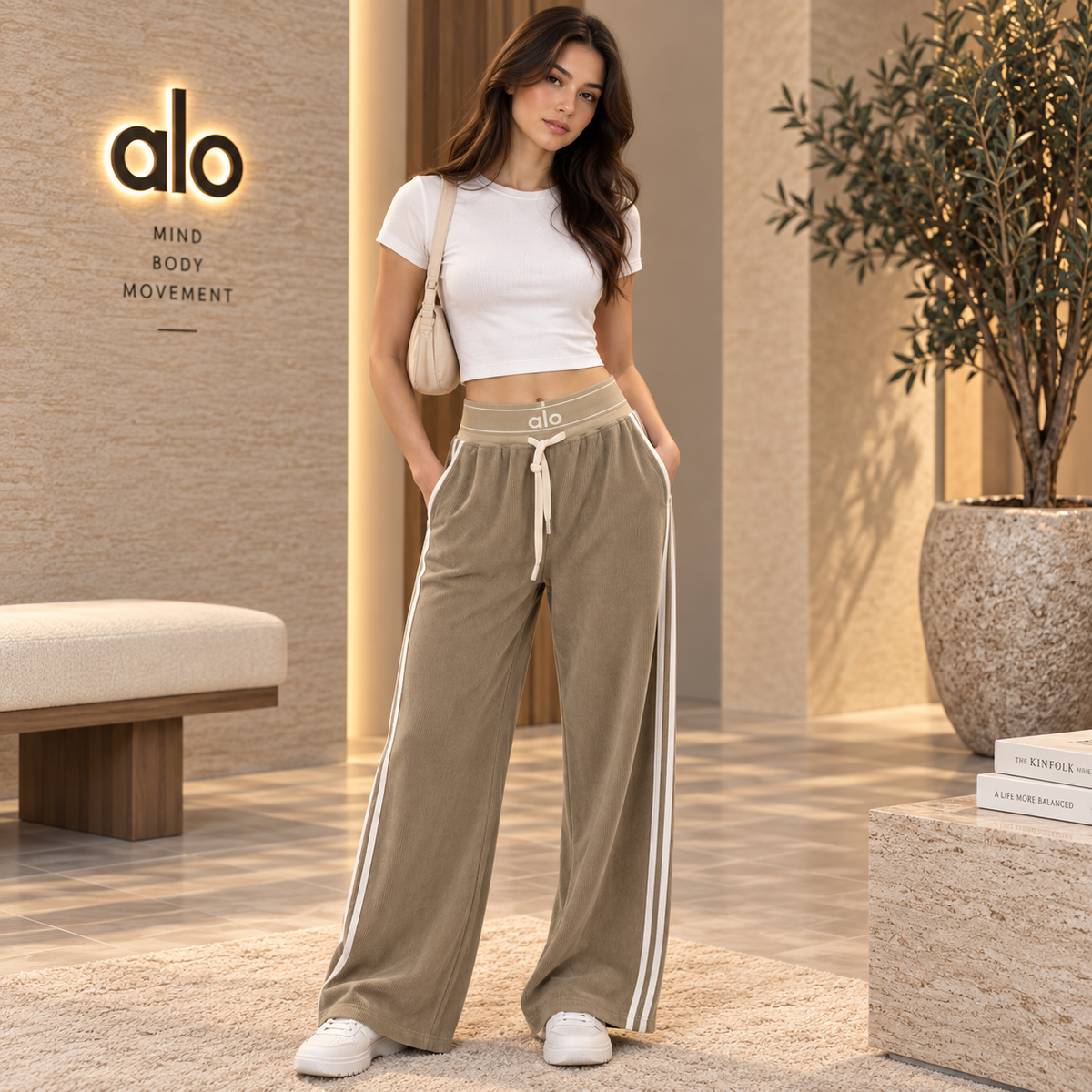 Premium Light Corduroy Wide-Leg Lowers