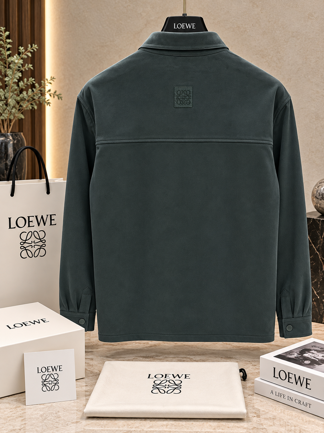 Thick Suede Snap-Button Shirt Jacket with Textured Pocket