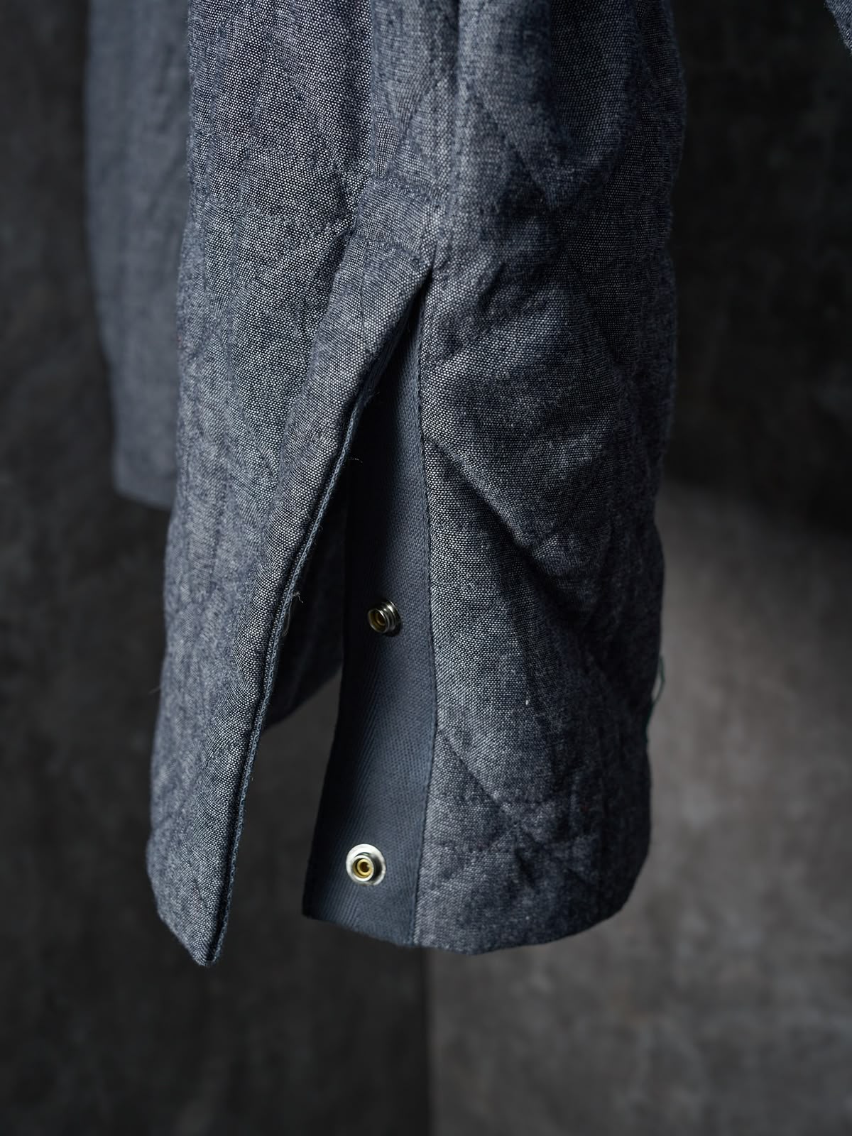 Men’s Diamond-Quilted Grey Denim Overshirt Jacket
