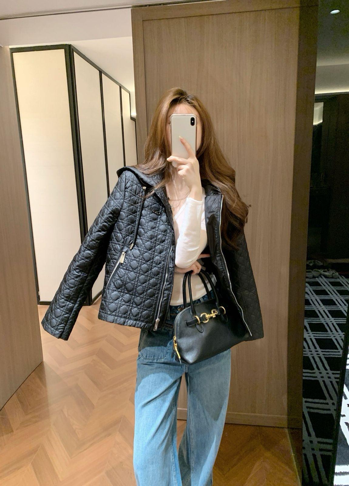 Classic Black Cannage Quilted Hooded Jacket