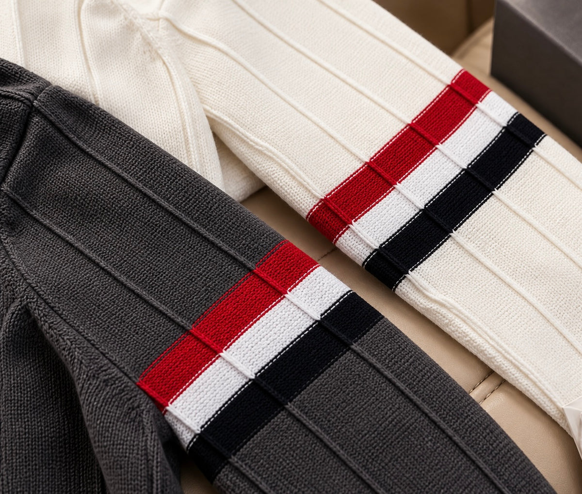Premium Ribbed Knit Full-Sleeve Polo Sweater