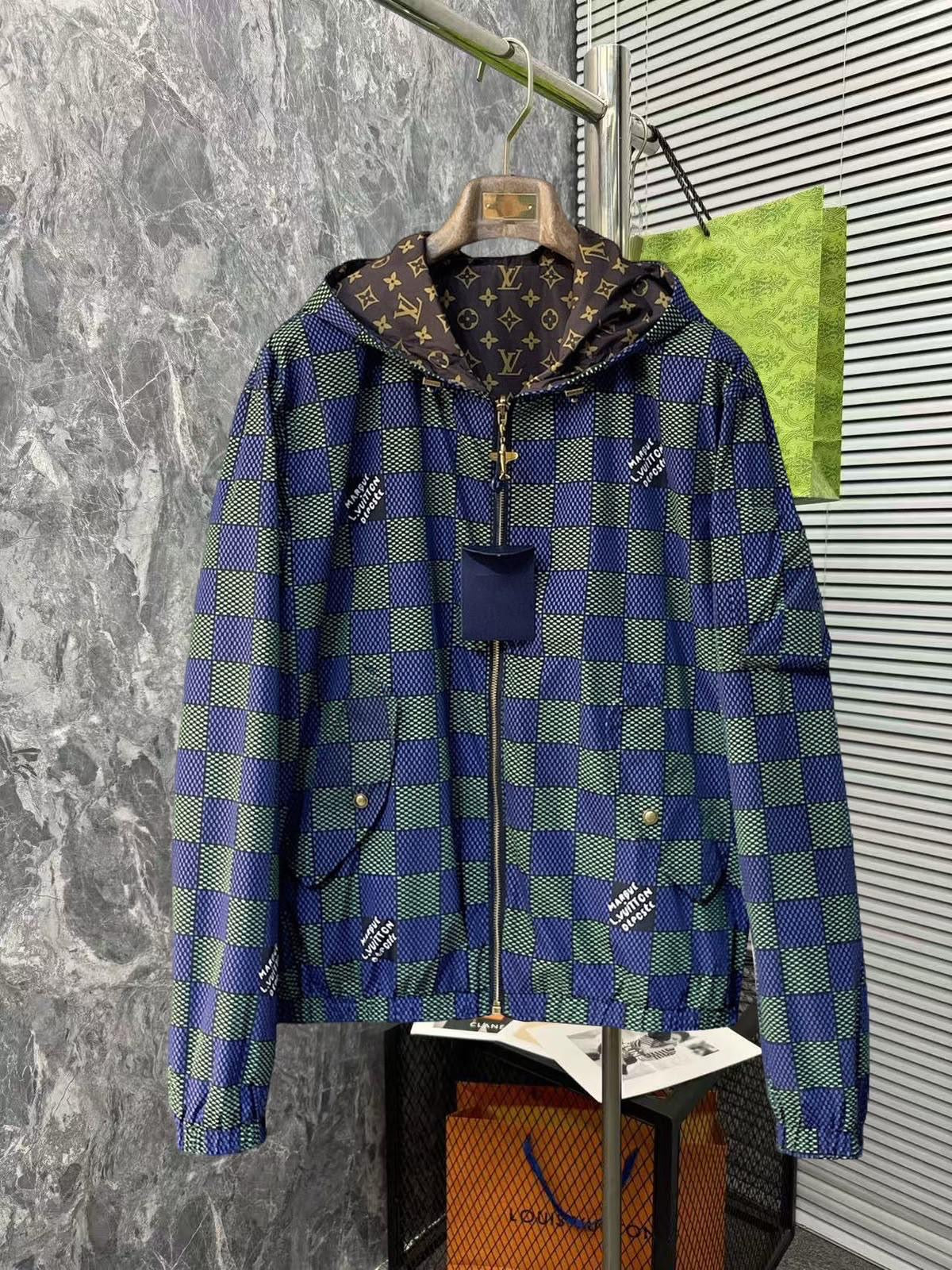 Men’s Luxury OG Reversible Hooded Jacket | 2-in-1 Full-Zip Lightweight Printed Windbreaker