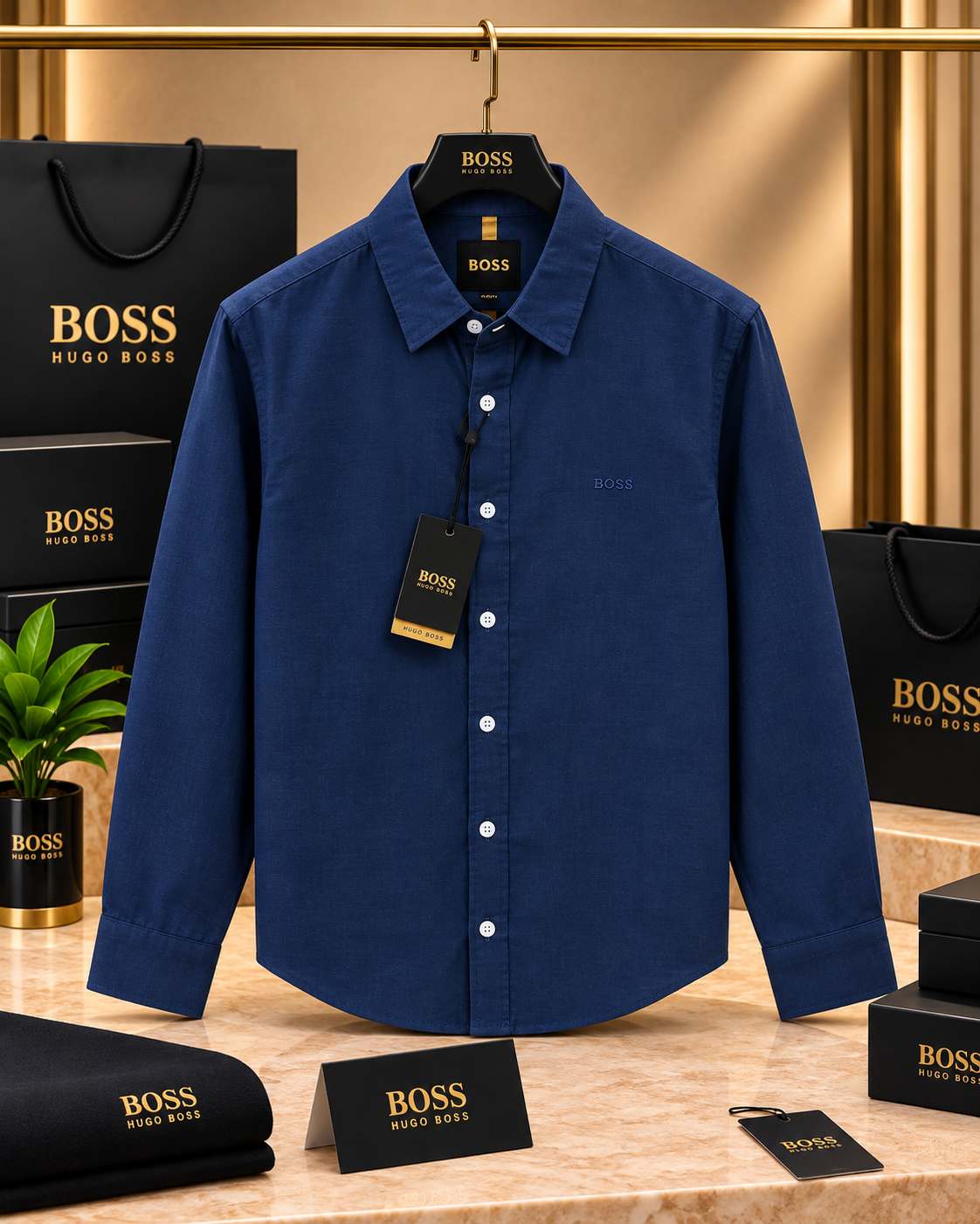 Long-Sleeve Linen Button-Down Shirt