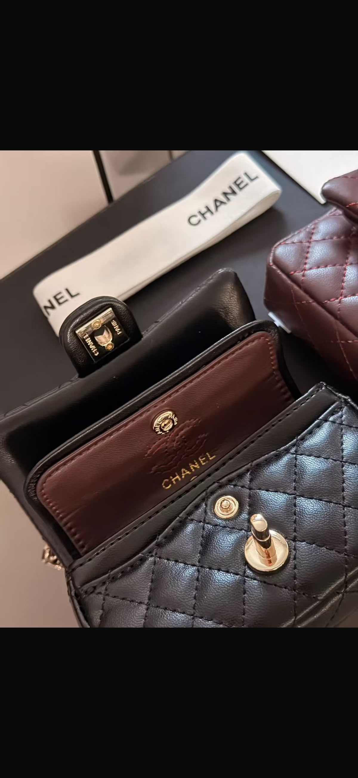 Heart Charm Quilted Leather Mini Flap Bag with Chain – Available in Black, White & Deep Burgundy