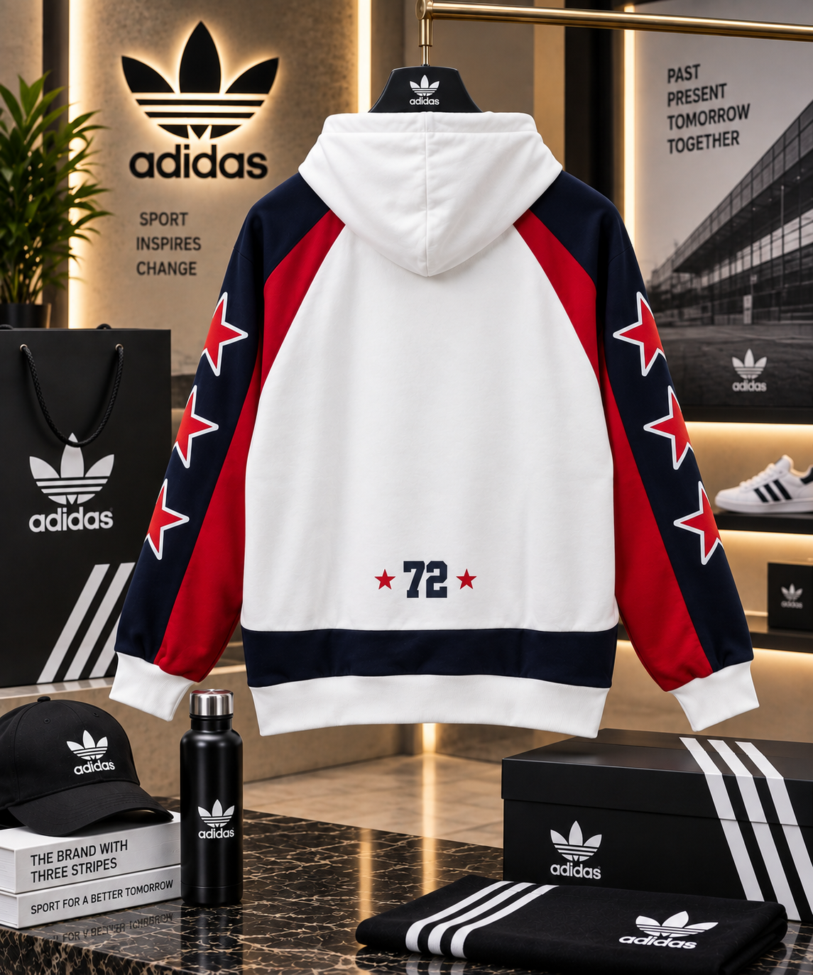 Retro Star Graphic Oversized Hoodie