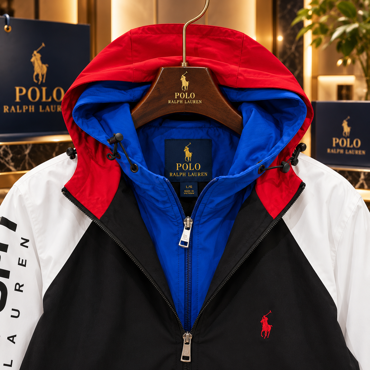Multi-Layered Colorblock Sport Windbreaker Jacket