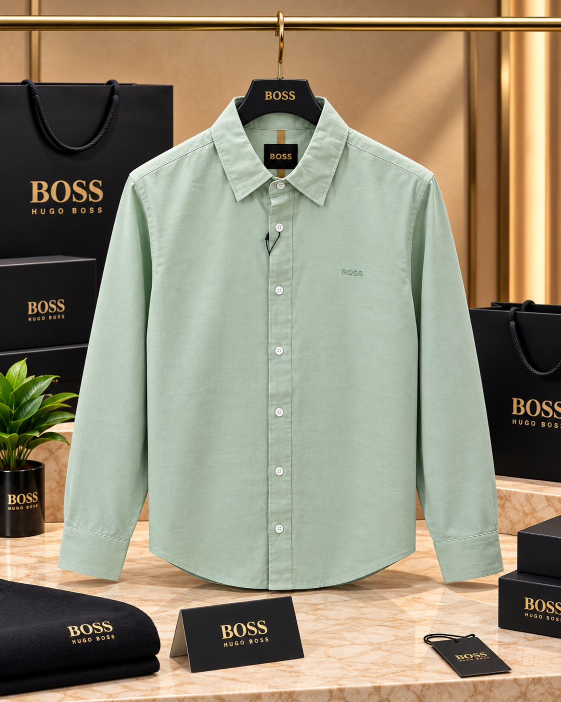 Long-Sleeve Linen Button-Down Shirt