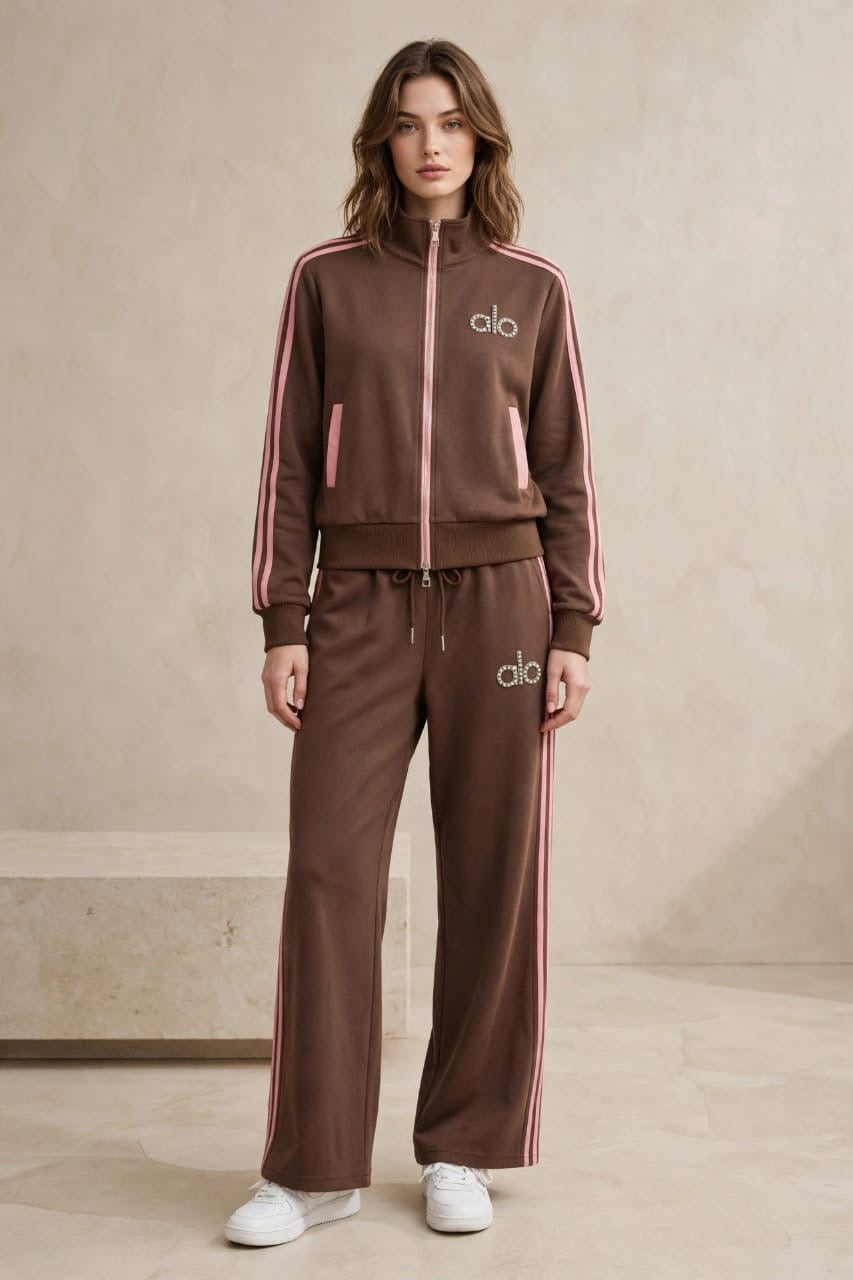 Women's Contrast-Stripe Tracksuit Set