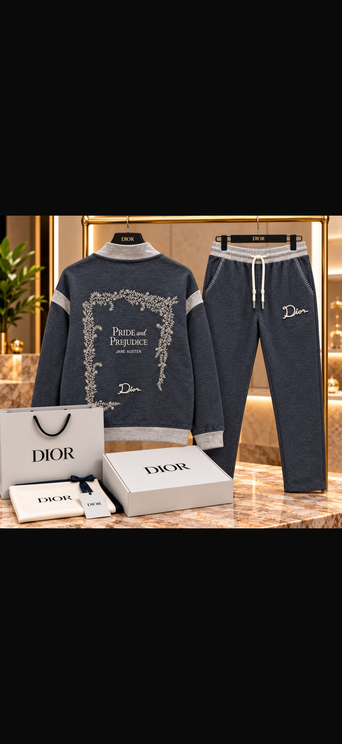 Men's Two-Color Zip-Up Jacket & Track Pants Set