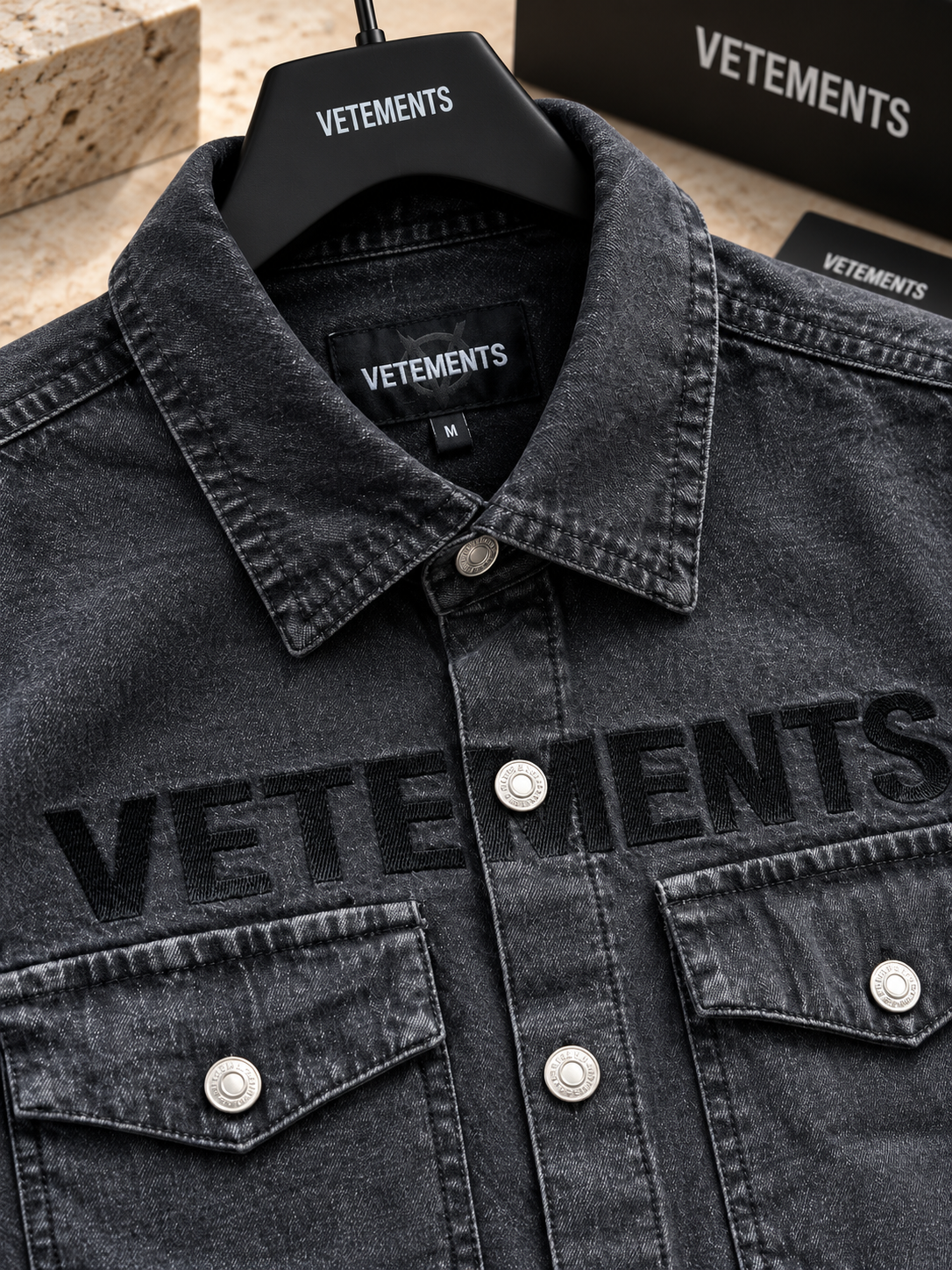 Premium Washed Denim Statement Shirt
