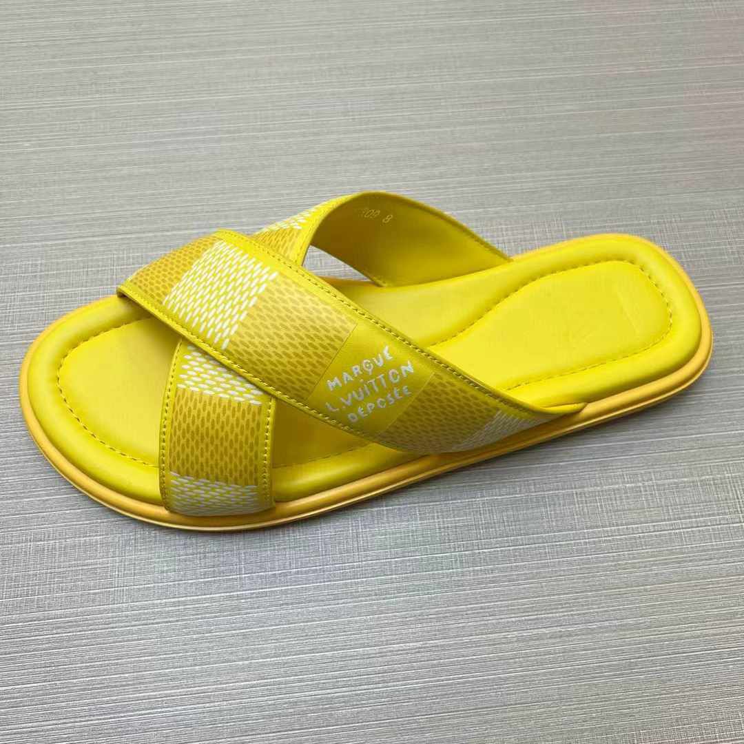 LV Venice Mule – Damier Lambskin Crossover Sandals (Prefall 2024 Collection)