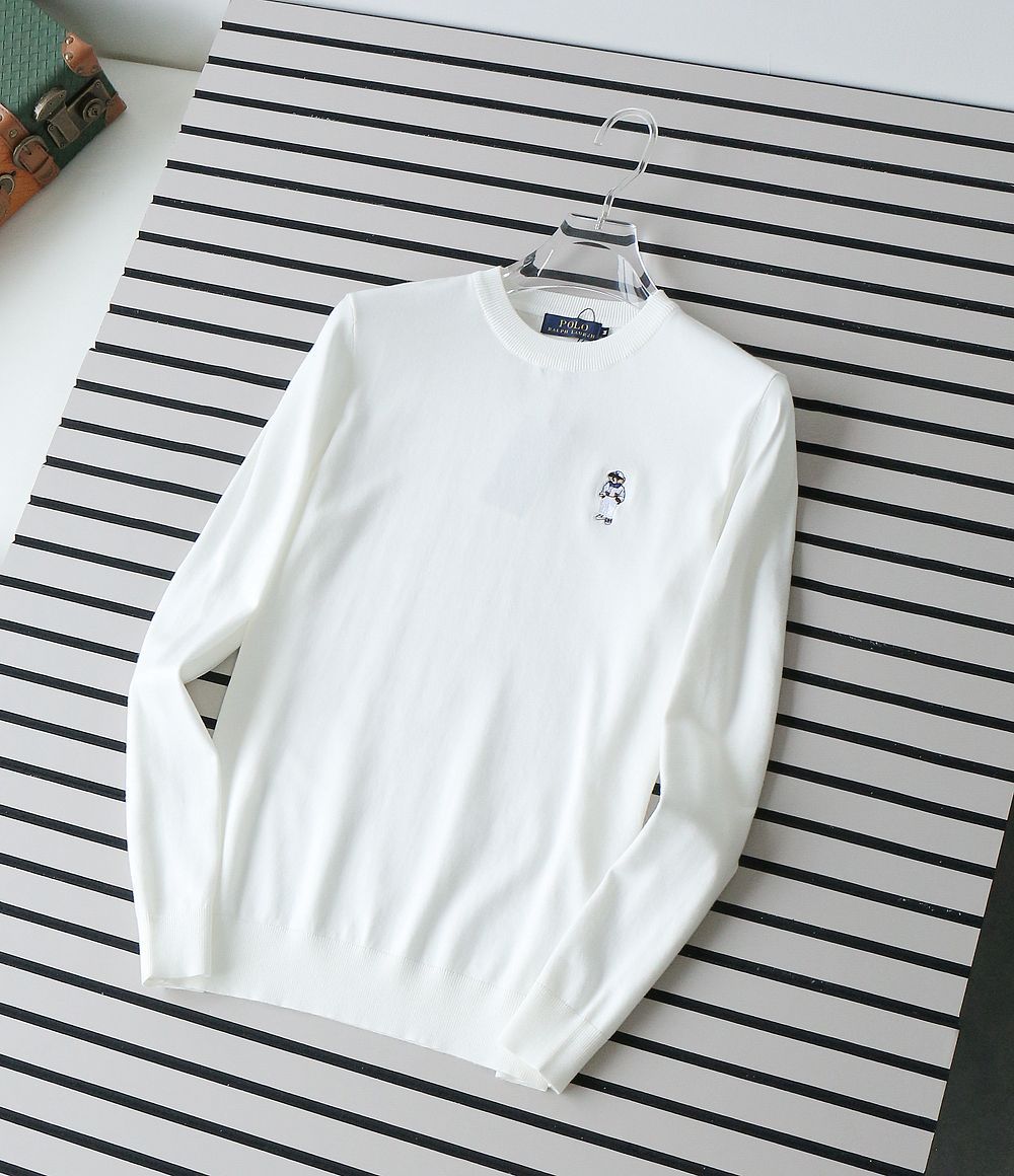 Men’s Premium Knitted Solid Full Sleeves Crew Neck T-Shirt with Front Logo – Contemporary Fit
