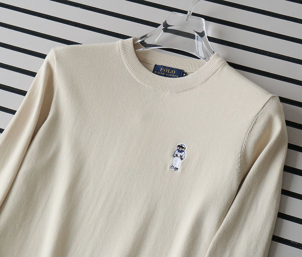 Men’s Premium Knitted Solid Full Sleeves Crew Neck T-Shirt with Front Logo – Contemporary Fit