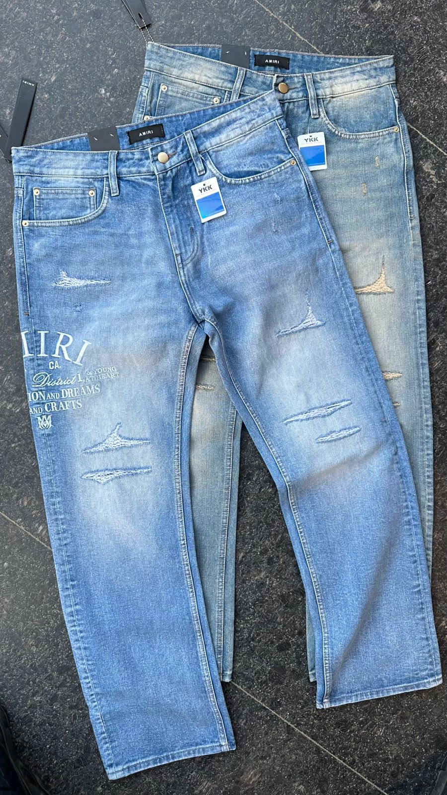 Men’s Relaxed Fit Full Length Rugged Waist Jeans with Embroidery – Regular Wear