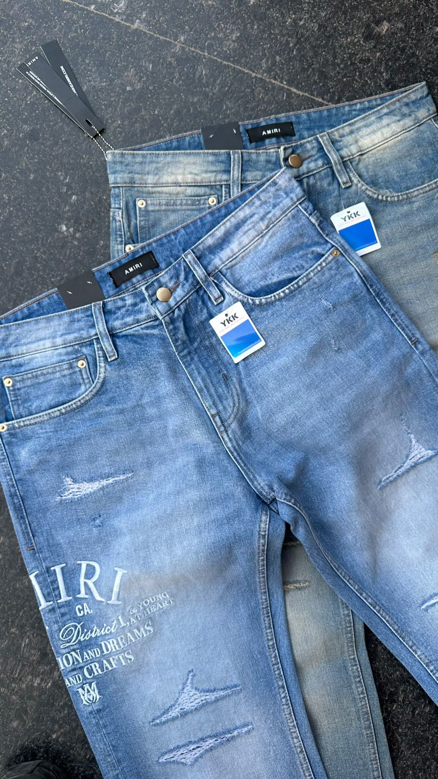 Men’s Relaxed Fit Full Length Rugged Waist Jeans with Embroidery – Regular Wear