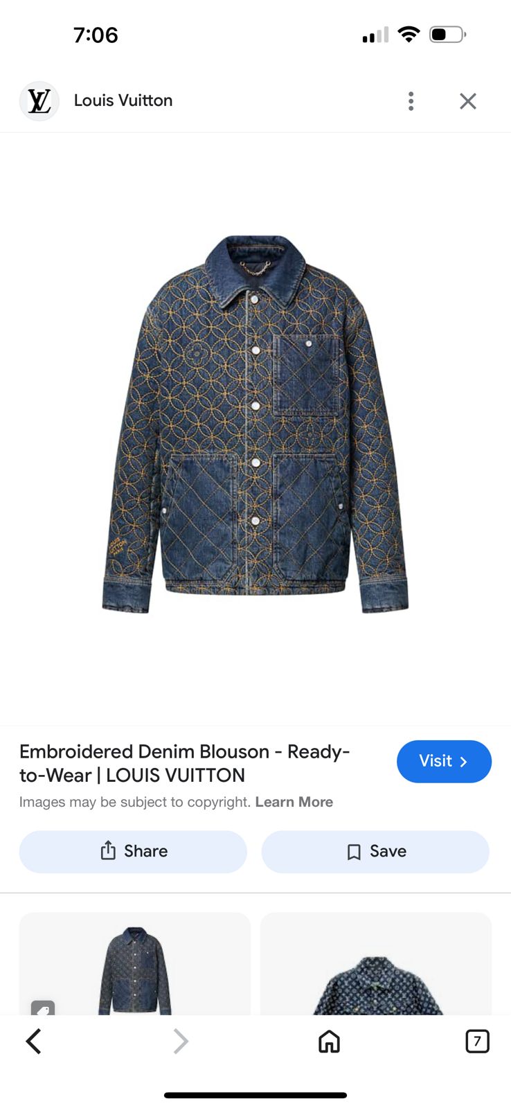 LV Signature Embroidered Denim Blouson