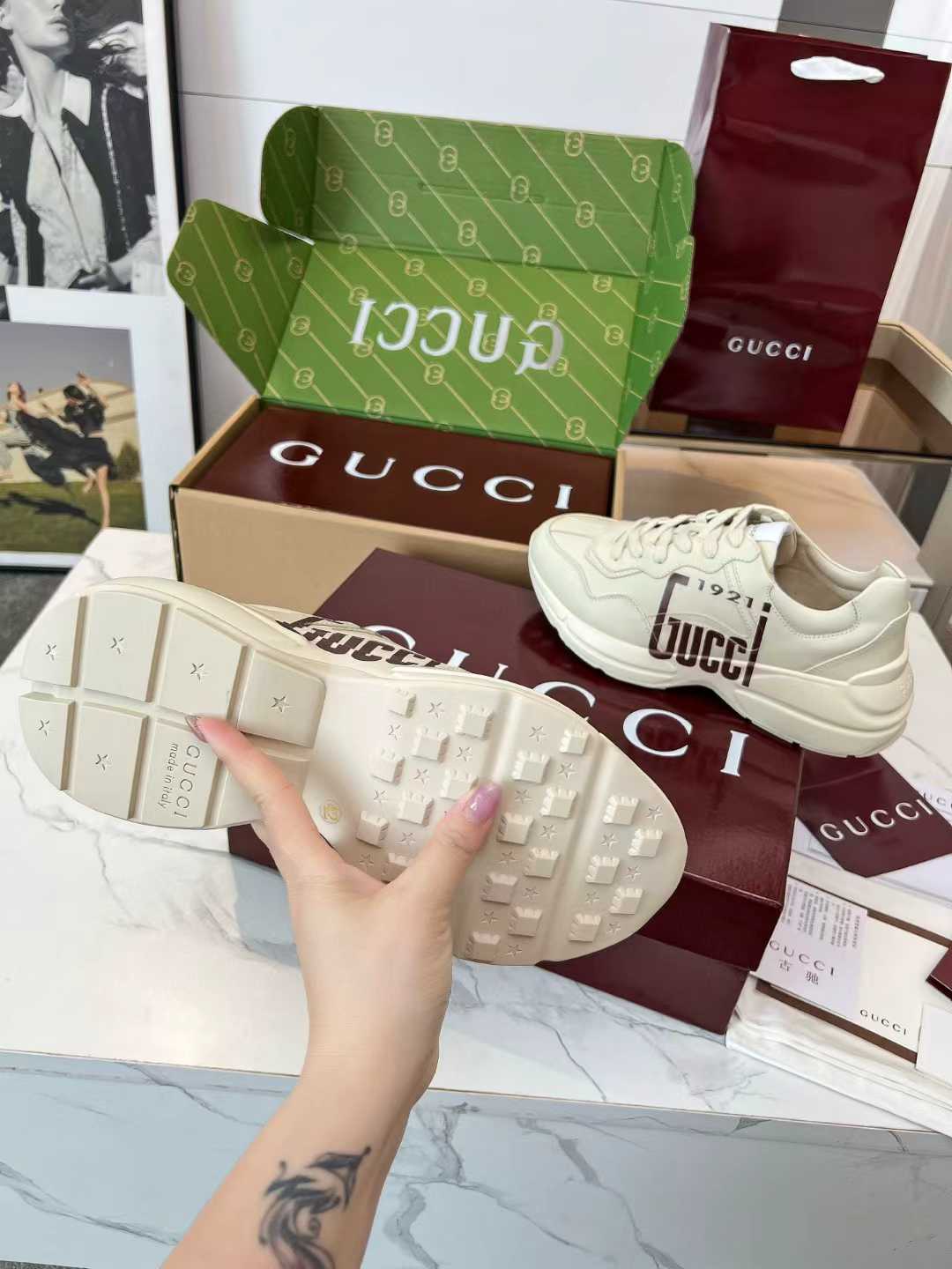 Gucci Rhyton 1921 Beige Sneakers