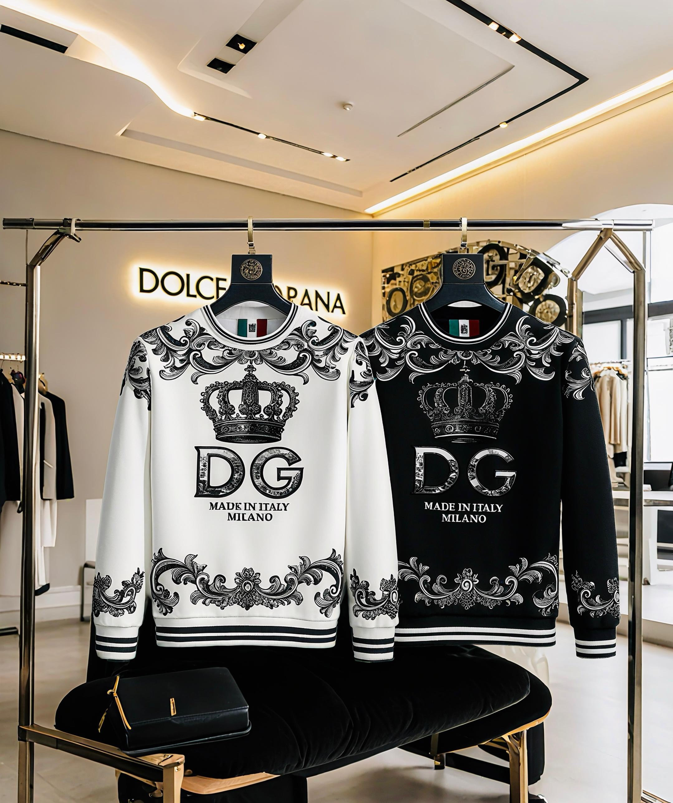 Baroque-Print Embossed Sweatshirt with Crown