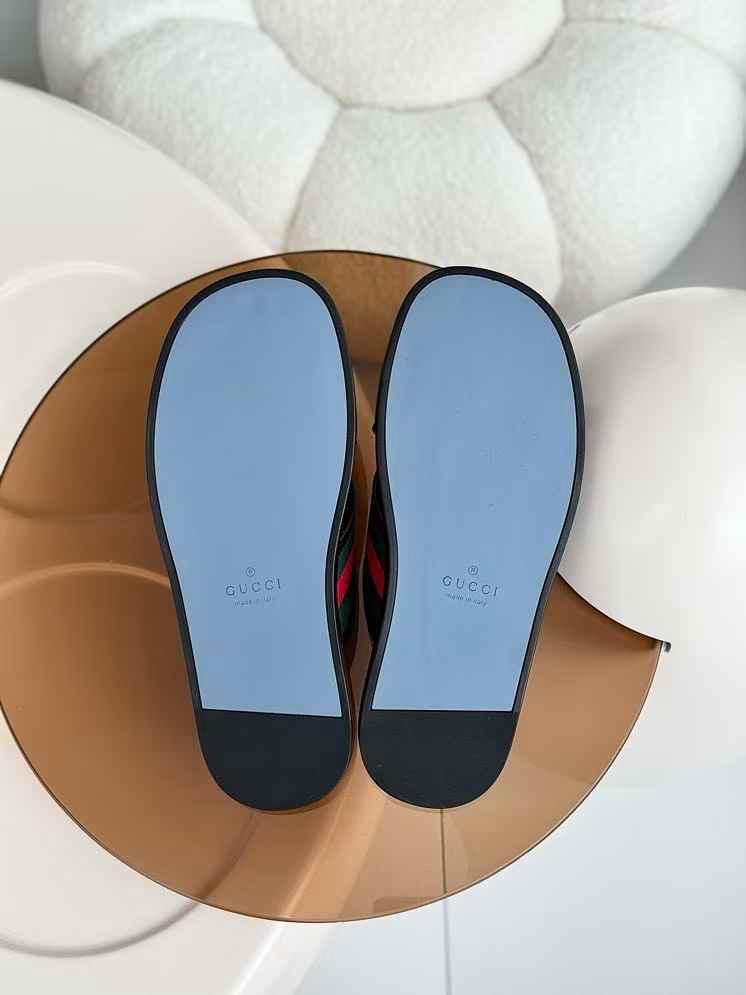 Gucci Slide Sandals with Silver Logo Strap