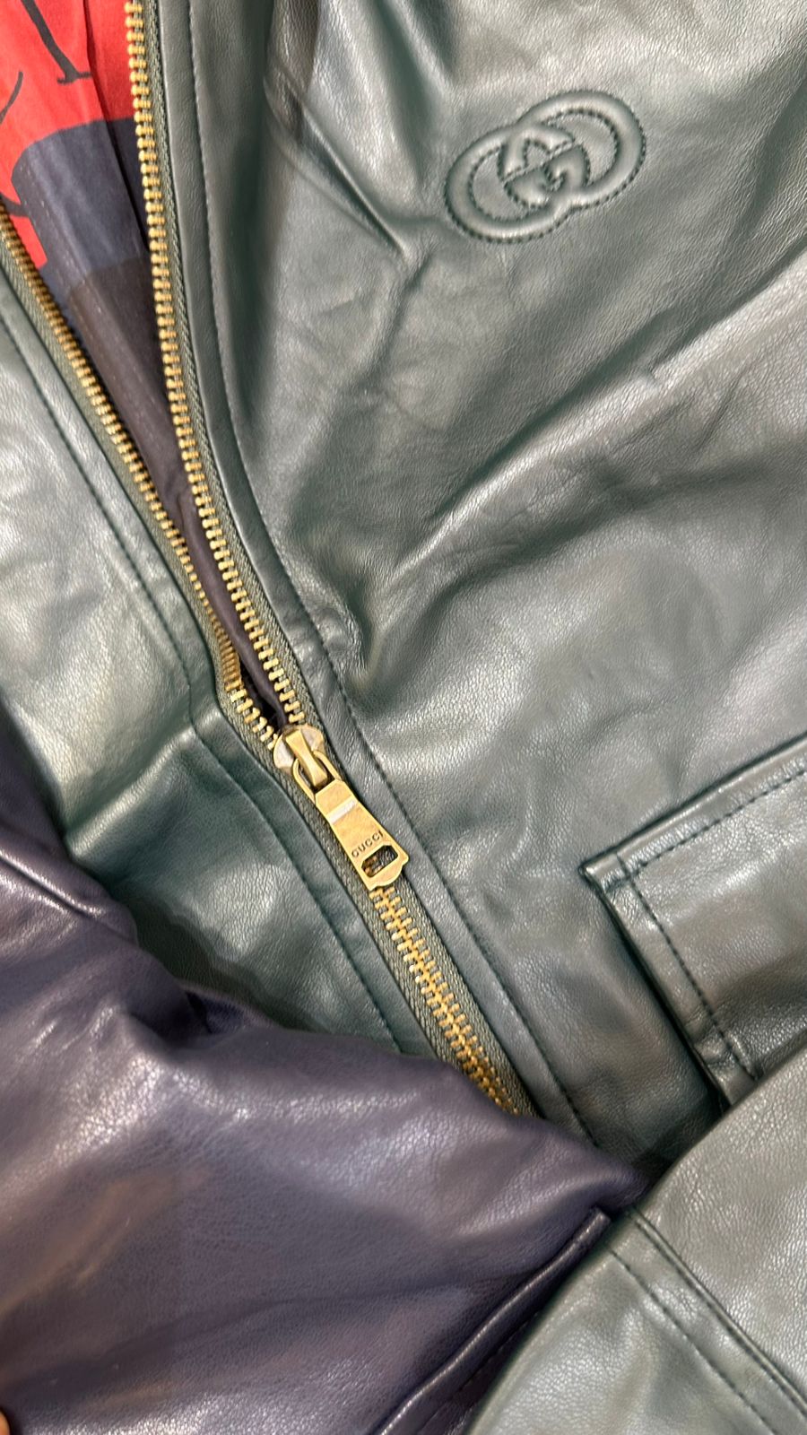 Classic Leather Jacket with Two Front Pockets
