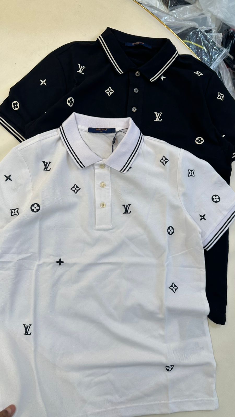 Imported Collar T-Shirt with All-Over Embroidery