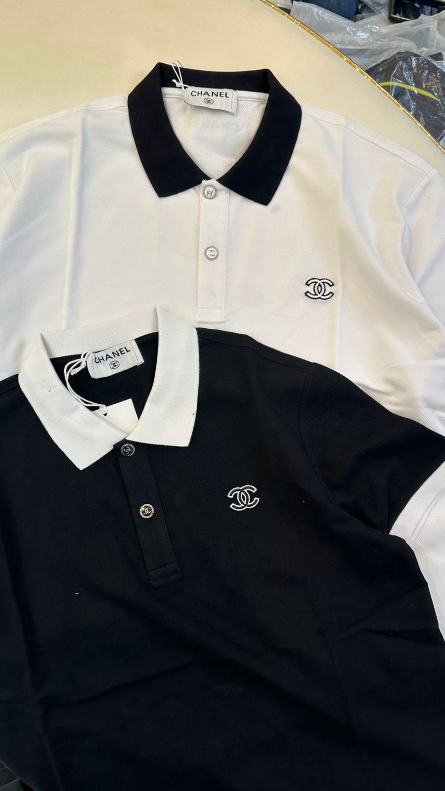 Imported T-Shirt with Designer Buttons and Front Logo