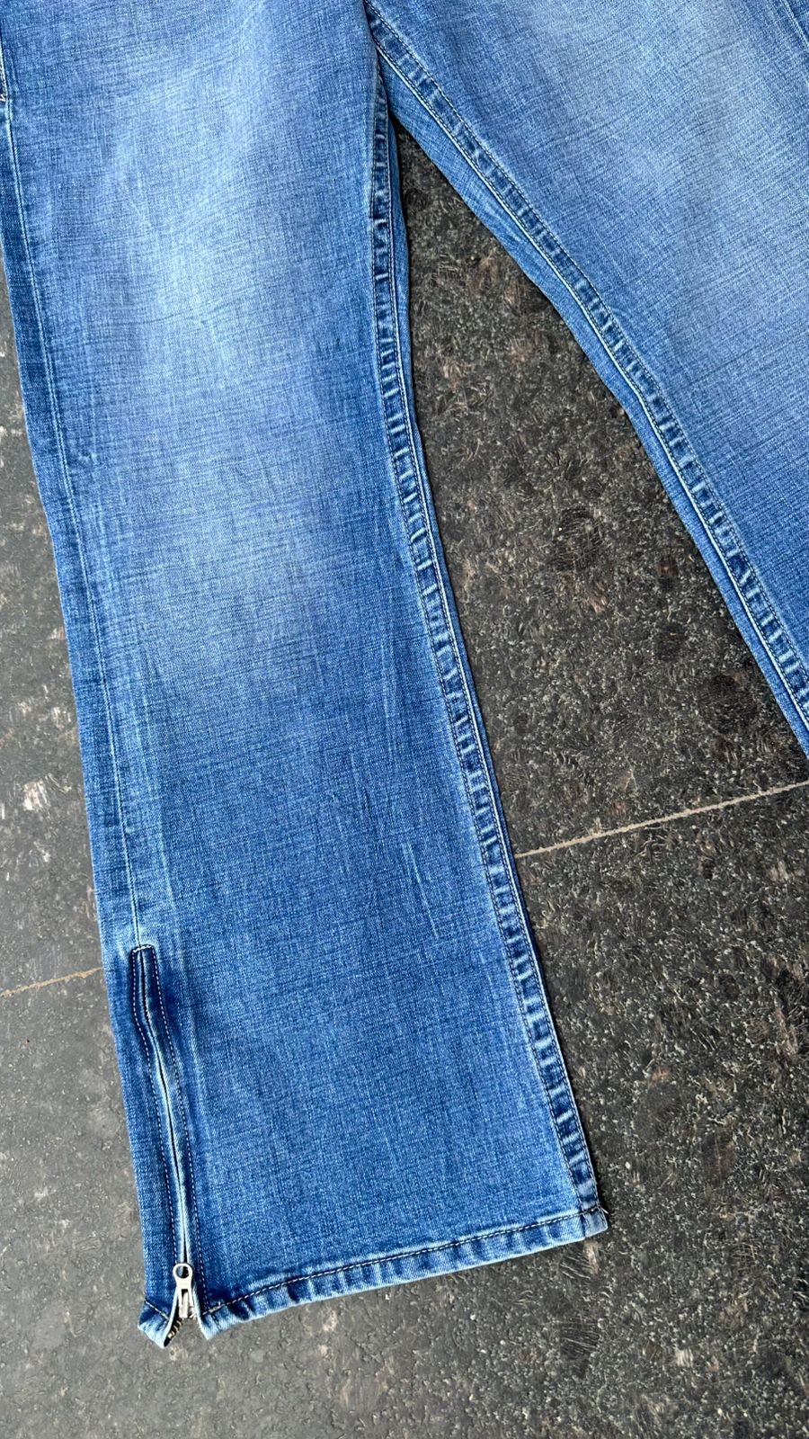 Bell Bottom Denim With Zip