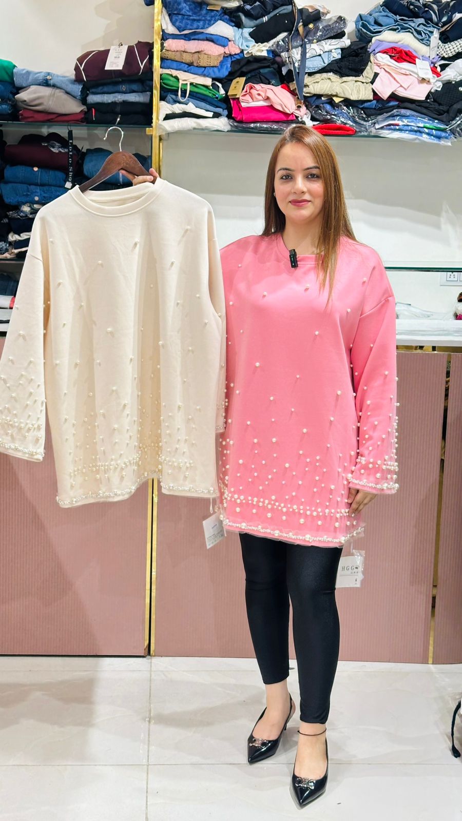 Pearl Studded Loose Dress