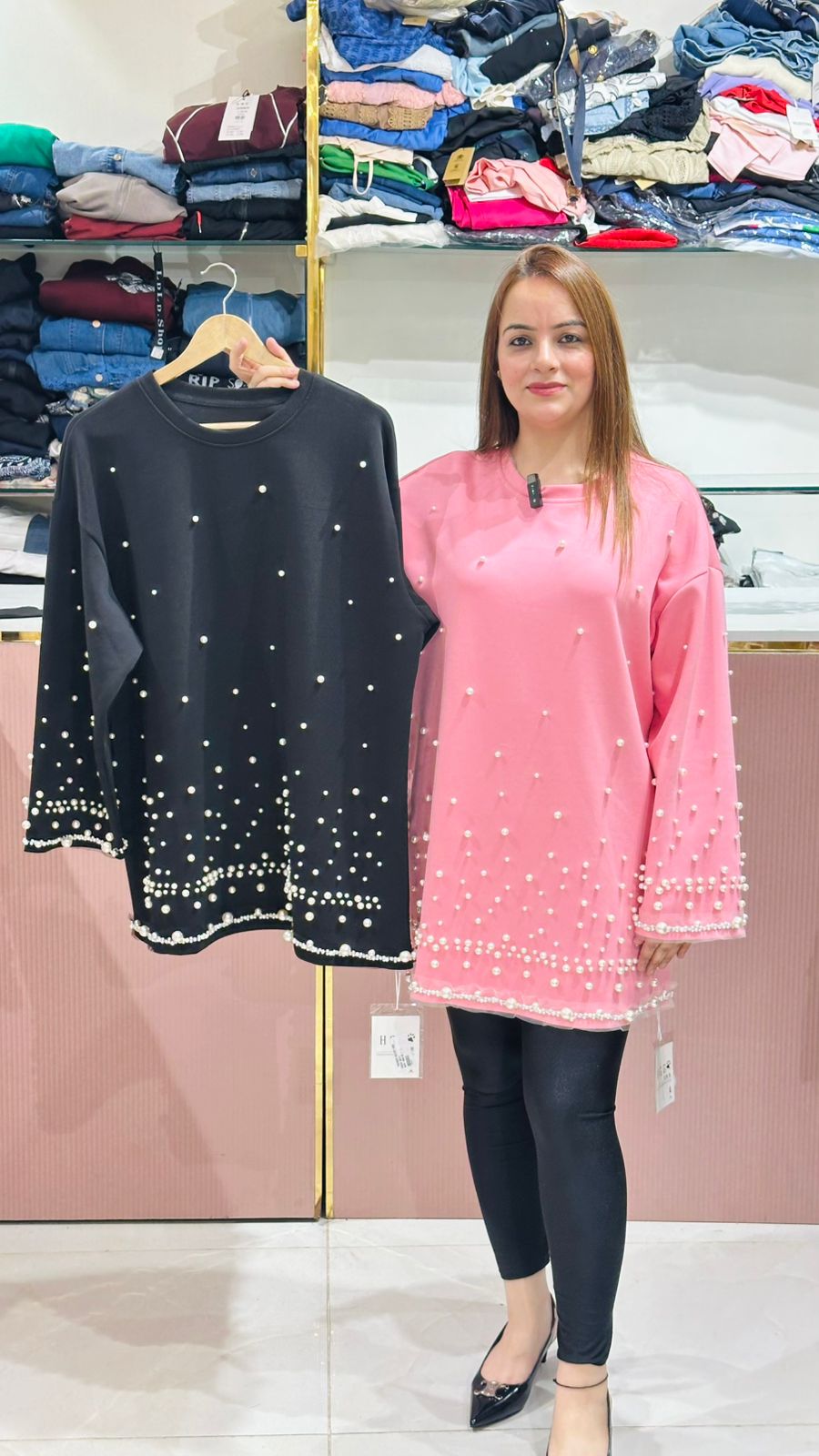 Pearl Studded Loose Dress