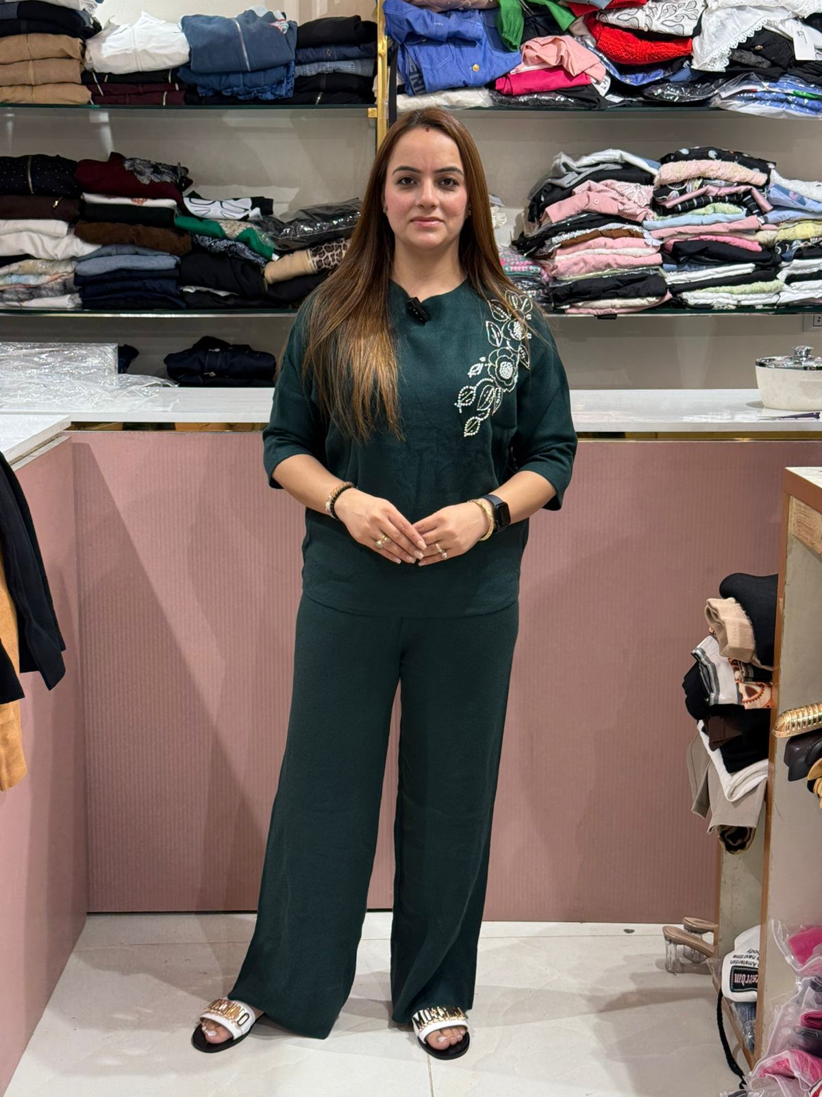 Premium woolen cord set With hand embroidery