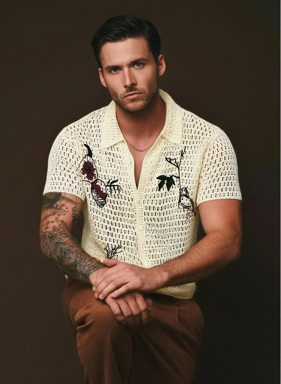 Imported Crochet Knit Shirt