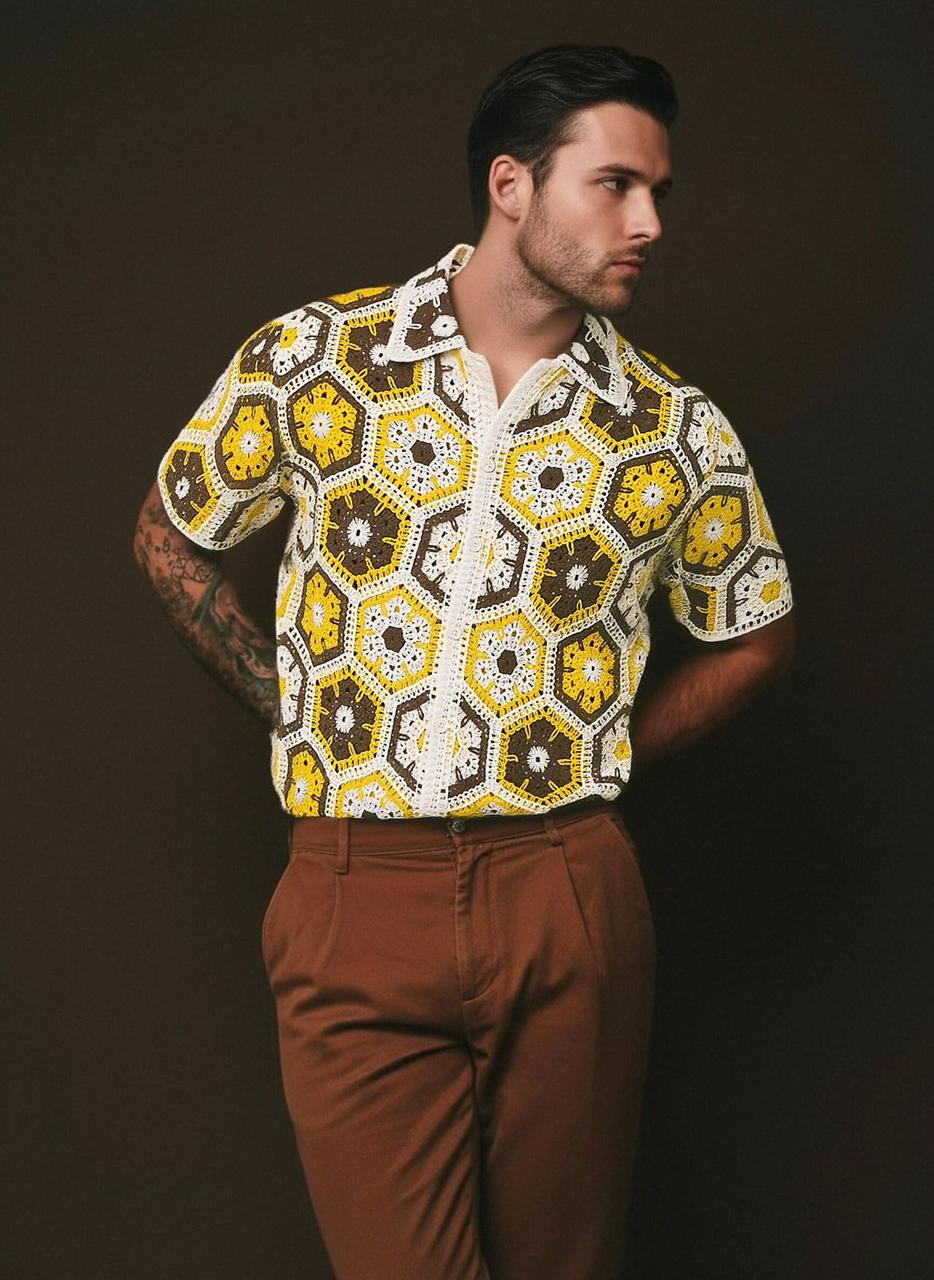 Imported Crochet Knit Shirt