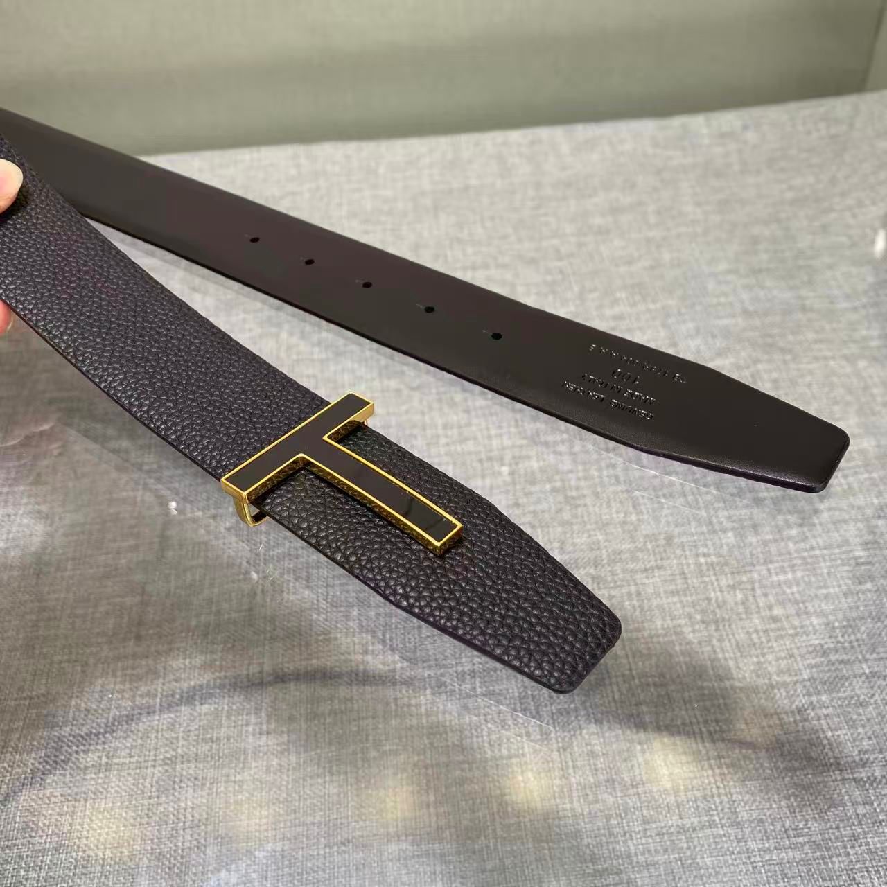 Premium Textured Leather T-Buckle Belt