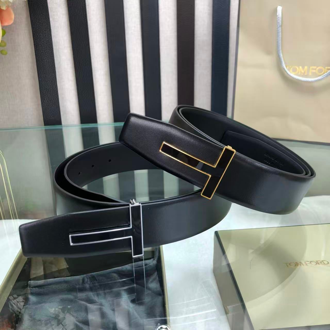 Premium Textured Leather T-Buckle Belt